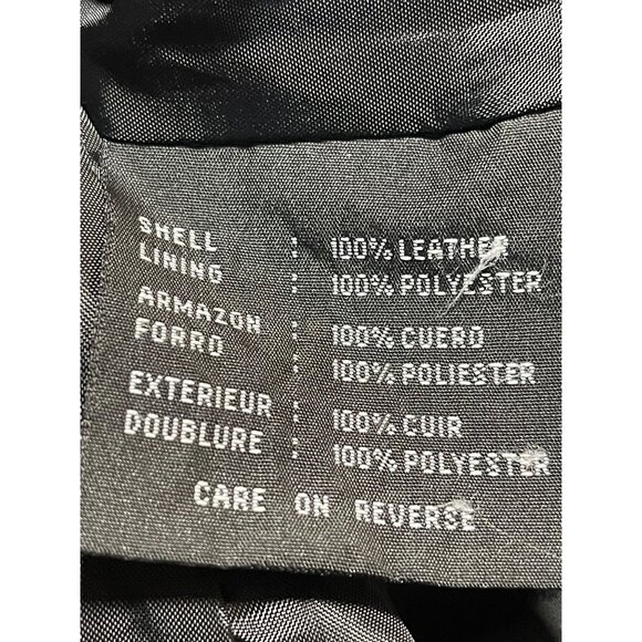 JLC New York Womens Black Leather Jacket Size Medium Modern Zip Up Fully Lined - Picture 7 of 8